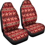 Red Indian Elephant Pattern Print Universal Fit Car Seat Covers