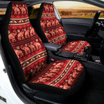 Red Indian Elephant Pattern Print Universal Fit Car Seat Covers