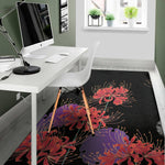 Red Japanese Amaryllis Pattern Print Area Rug