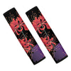 Red Japanese Amaryllis Pattern Print Car Seat Belt Covers