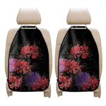 Red Japanese Amaryllis Pattern Print Car Seat Organizers
