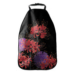 Red Japanese Amaryllis Pattern Print Car Seat Organizers