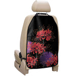 Red Japanese Amaryllis Pattern Print Car Seat Organizers