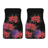 Red Japanese Amaryllis Pattern Print Front Car Floor Mats