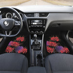 Red Japanese Amaryllis Pattern Print Front Car Floor Mats