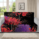 Red Japanese Amaryllis Pattern Print Futon Protector