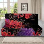 Red Japanese Amaryllis Pattern Print Futon Protector