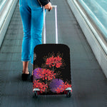 Red Japanese Amaryllis Pattern Print Luggage Cover