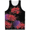 Red Japanese Amaryllis Pattern Print Men's Tank Top