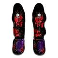 Red Japanese Amaryllis Pattern Print Muay Thai Shin Guards