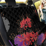 Red Japanese Amaryllis Pattern Print Pet Car Back Seat Cover