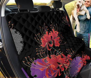 Red Japanese Amaryllis Pattern Print Pet Car Back Seat Cover