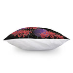 Red Japanese Amaryllis Pattern Print Pillow Cover