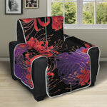 Red Japanese Amaryllis Pattern Print Recliner Protector