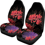 Red Japanese Amaryllis Pattern Print Universal Fit Car Seat Covers