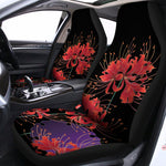 Red Japanese Amaryllis Pattern Print Universal Fit Car Seat Covers