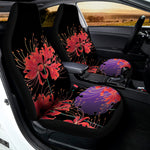 Red Japanese Amaryllis Pattern Print Universal Fit Car Seat Covers