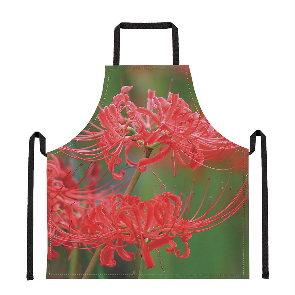 Red Japanese Amaryllis Print Apron