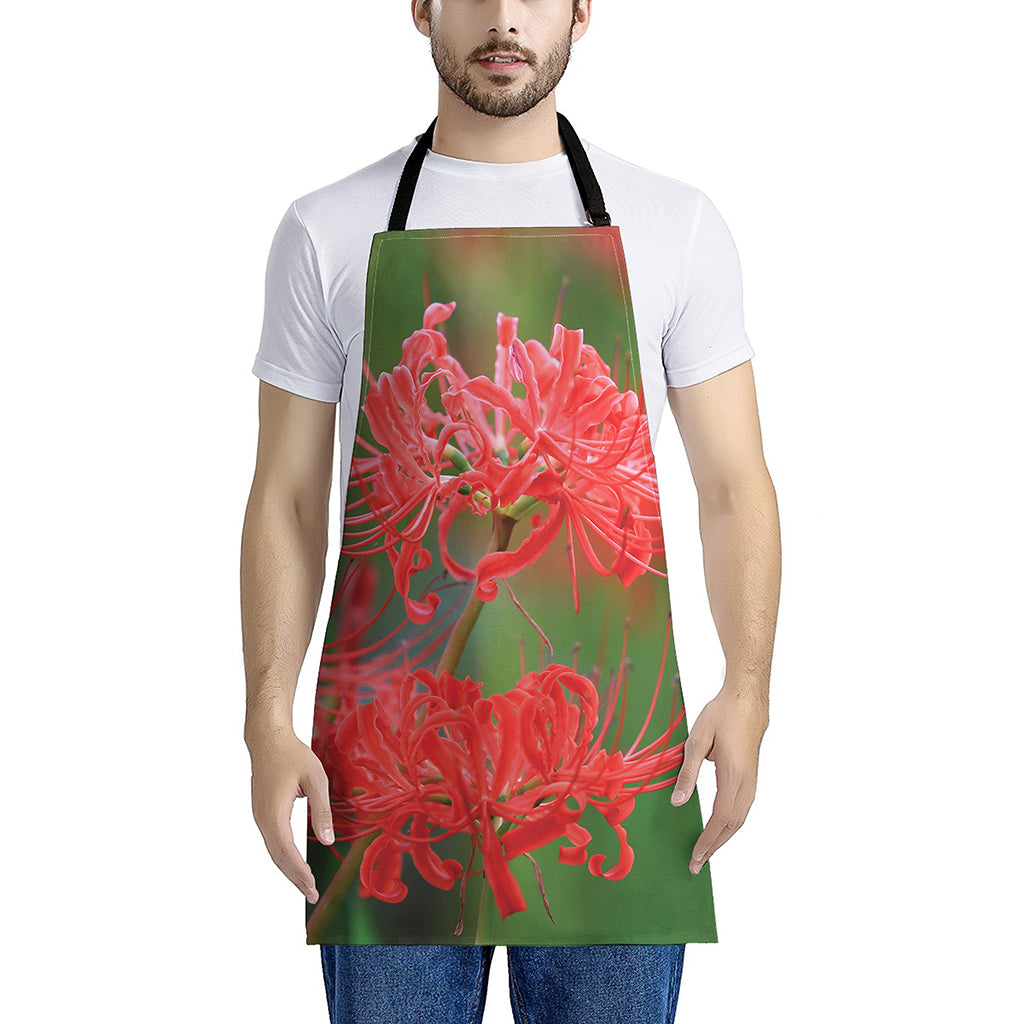 Red Japanese Amaryllis Print Apron