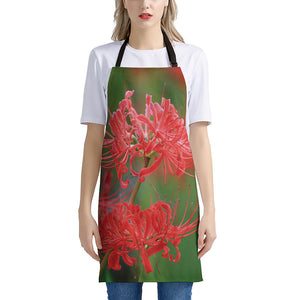 Red Japanese Amaryllis Print Apron