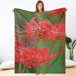 Red Japanese Amaryllis Print Blanket