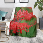 Red Japanese Amaryllis Print Blanket