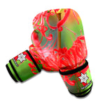 Red Japanese Amaryllis Print Boxing Gloves