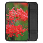 Red Japanese Amaryllis Print Car Center Console Cover