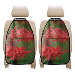 Red Japanese Amaryllis Print Car Seat Organizers
