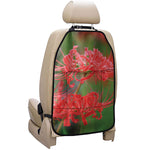 Red Japanese Amaryllis Print Car Seat Organizers