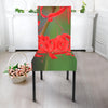 Red Japanese Amaryllis Print Dining Chair Slipcover