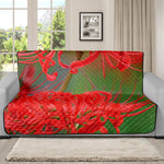 Red Japanese Amaryllis Print Futon Protector