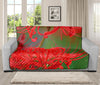 Red Japanese Amaryllis Print Futon Protector