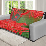 Red Japanese Amaryllis Print Futon Protector