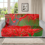 Red Japanese Amaryllis Print Futon Protector