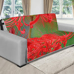 Red Japanese Amaryllis Print Futon Protector