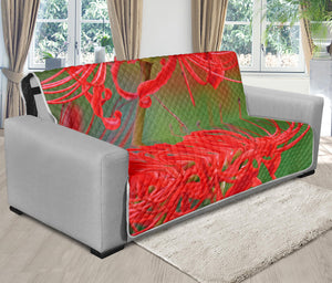 Red Japanese Amaryllis Print Futon Protector