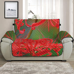 Red Japanese Amaryllis Print Half Sofa Protector