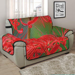 Red Japanese Amaryllis Print Half Sofa Protector