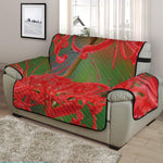 Red Japanese Amaryllis Print Half Sofa Protector