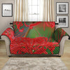 Red Japanese Amaryllis Print Loveseat Protector