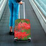 Red Japanese Amaryllis Print Luggage Cover