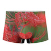 Red Japanese Amaryllis Print Men's Boxer Briefs