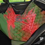 Red Japanese Amaryllis Print Pet Car Back Seat Cover