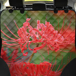 Red Japanese Amaryllis Print Pet Car Back Seat Cover