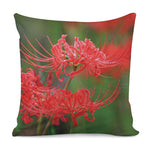 Red Japanese Amaryllis Print Pillow Cover