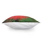 Red Japanese Amaryllis Print Pillow Cover