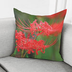 Red Japanese Amaryllis Print Pillow Cover