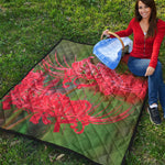 Red Japanese Amaryllis Print Quilt