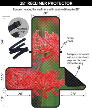 Red Japanese Amaryllis Print Recliner Protector